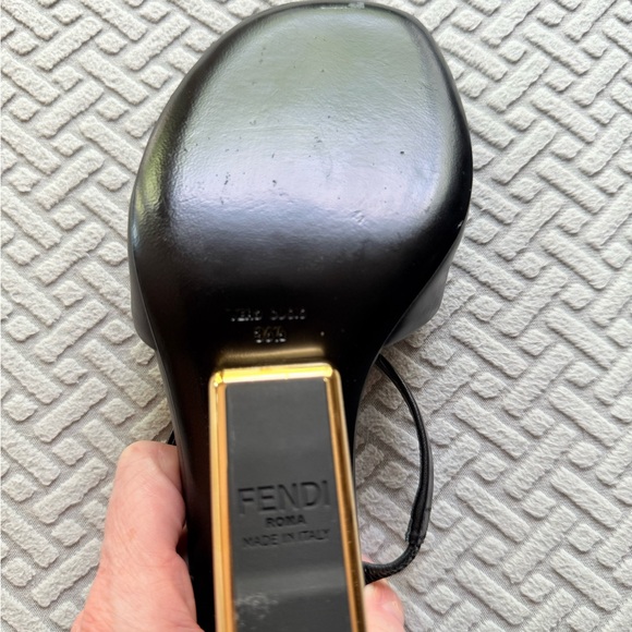 Fendi First Black Mule Sandal Size 36.5 - Picture 6 of 16